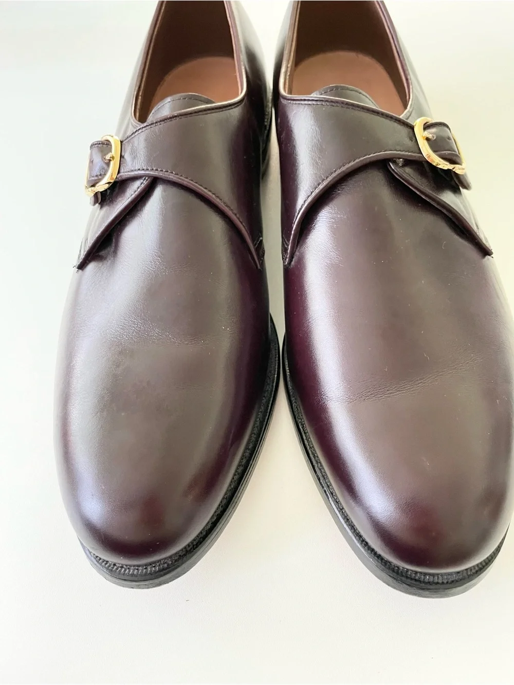 Allen Edmonds Monk Strap Burgundy Red Leather Dress Shoes sz 13 B